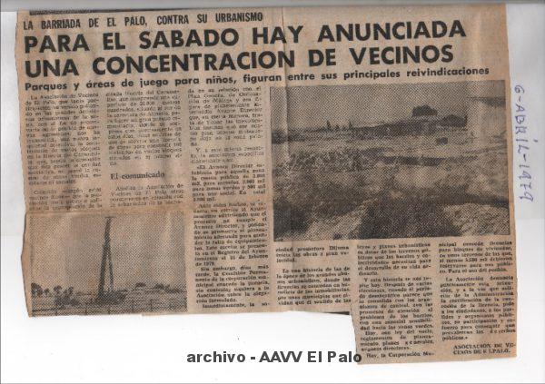 Lee más sobre el artículo ABRIL DE 1979. LA BARRIADA DE EL PALO, ENCONTRA DE SU URBANISMO